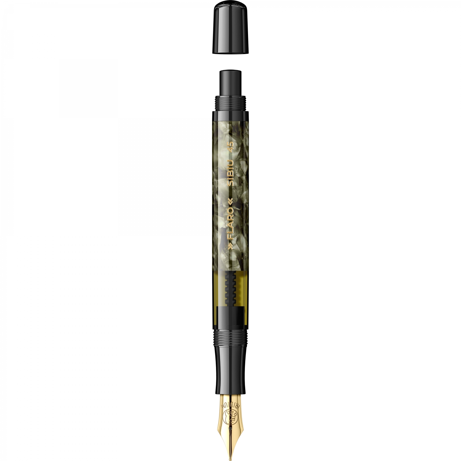 Imagine Produs Stilou Flaro 45 Mosaic Khaki - Gold Trim - Steel Nib GP Bock Ursus