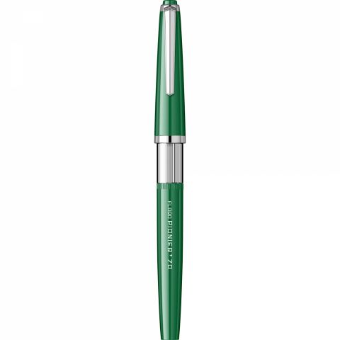 Stilou Flaro Pionier 70 Green - Chrome Trim - Steel Nib GP Flaro 41 F