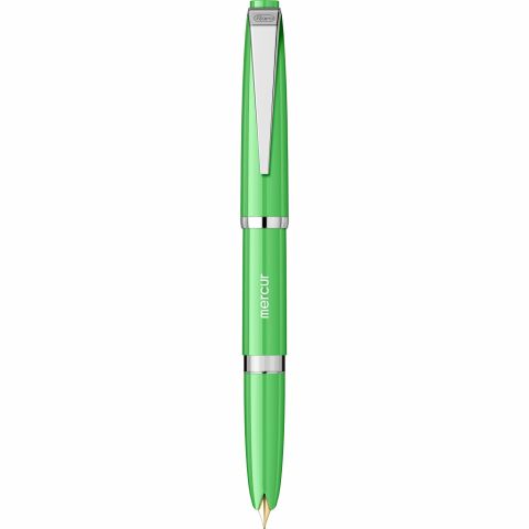 Stilou Flaro Mercur Lime - Modern Font - Chrome Trim - Steel Nib GP Flaro 41 F