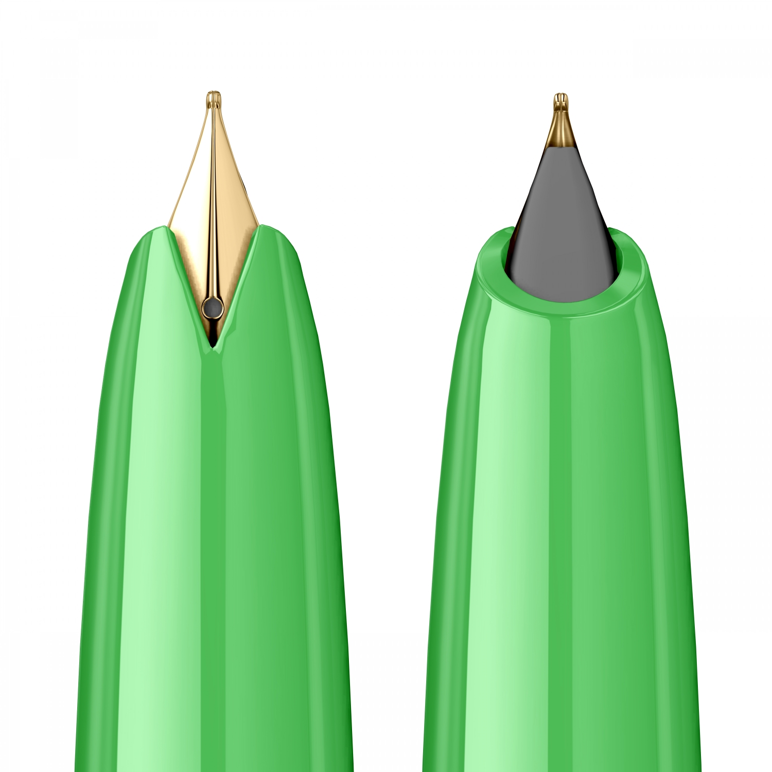 Imagine Produs Stilou Flaro Mercur Lime - Modern Font - Chrome Trim - Steel Nib GP Flaro 41 F