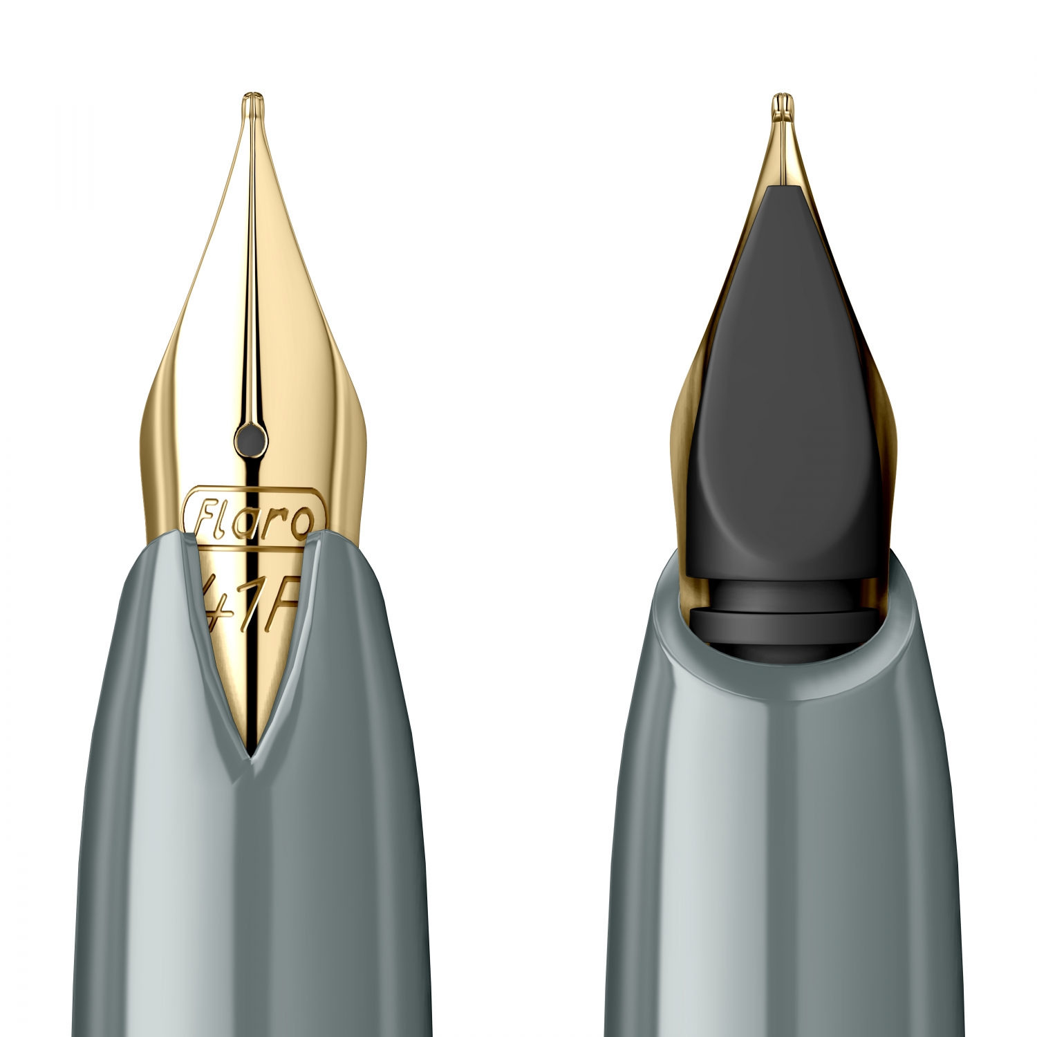 Imagine Produs Stilou Flaro Pionier 70 Gray - Chrome Trim - Steel Nib GP Flaro 41 F