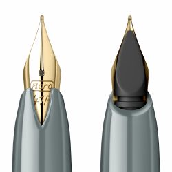 Stilou Flaro Pionier 70 Gray - Chrome Trim - Steel Nib GP Flaro 41 F