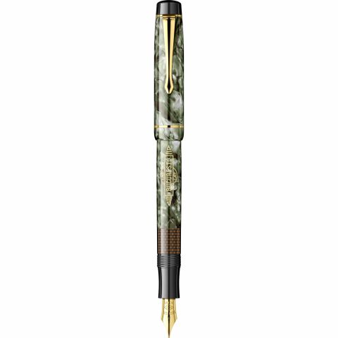 Stilou IAT Bucuresti Mosaic Green - Gold Trim - Steel Nib GP Degussa