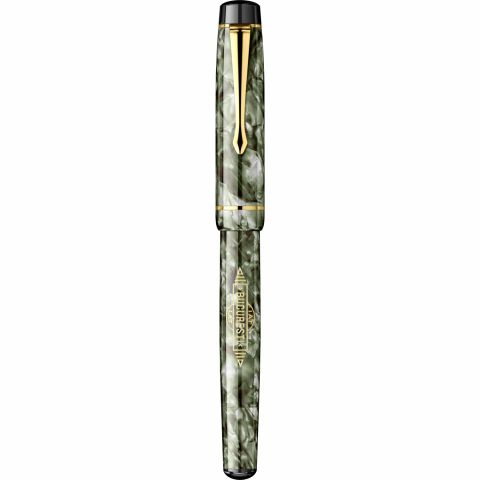 Stilou IAT Bucuresti Mosaic Green - Gold Trim - Steel Nib GP Degussa