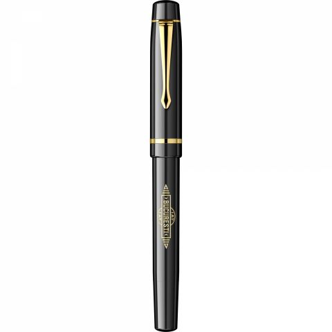 Stilou IAT Bucuresti Slim Black - Gold Trim - Steel Nib GP Degussa