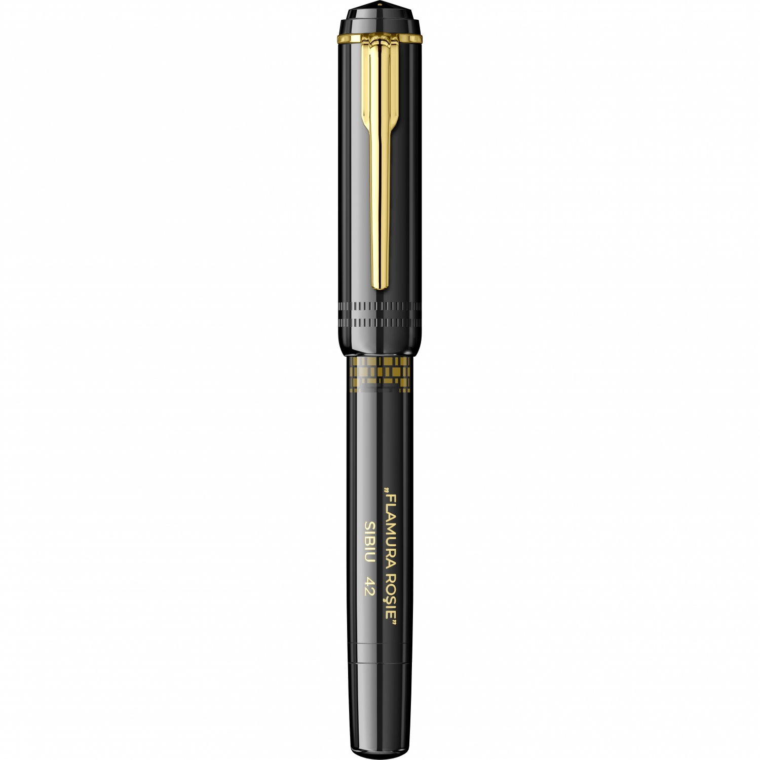 Imagine Produs Stilou Flaro 42 Black - Gold Trim - Steel Nib GP Bock Ursus