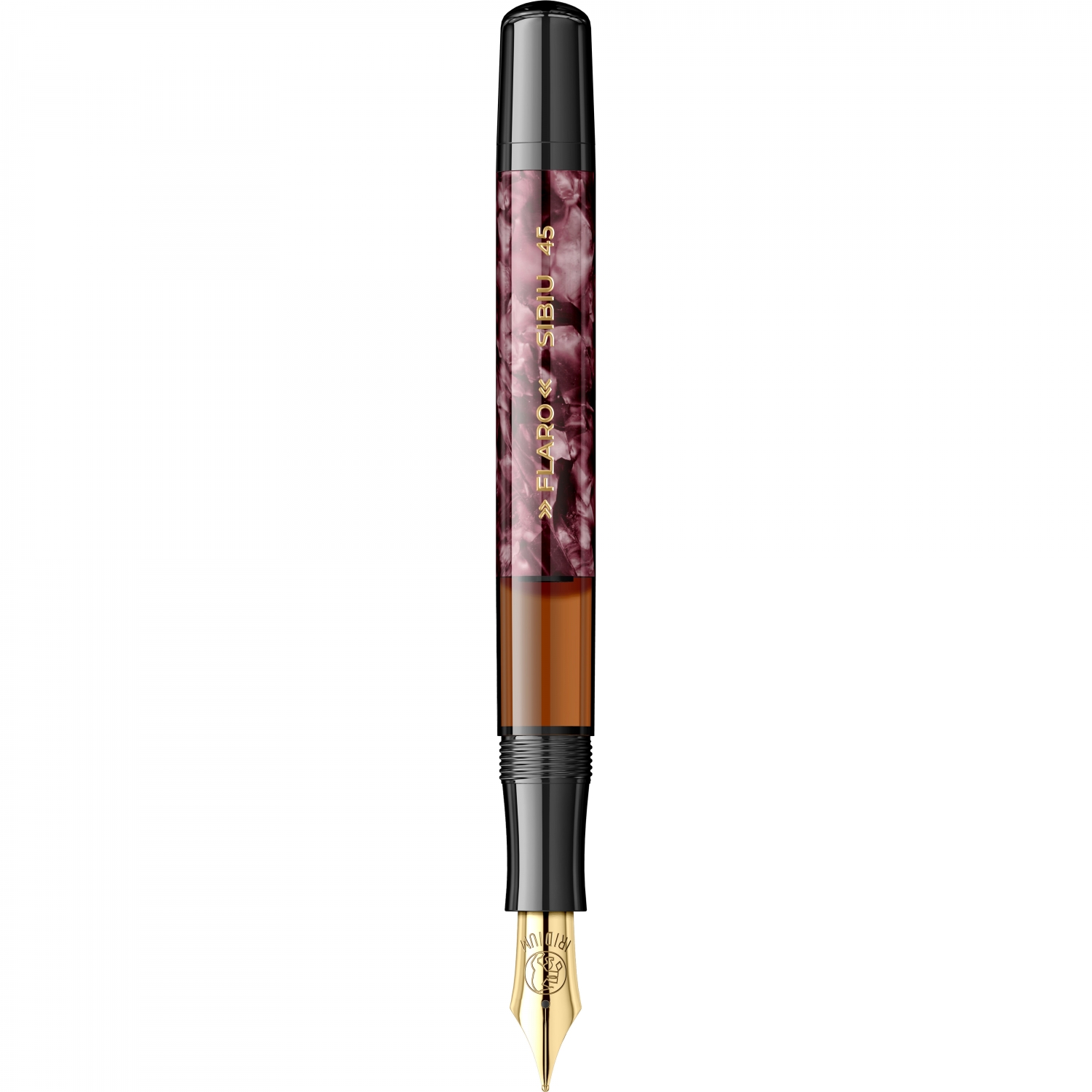 Imagine Produs Stilou Flaro 45 Mosaic Purple - Ring Cap - Gold Trim - Steel Nib GP Bock Ursus