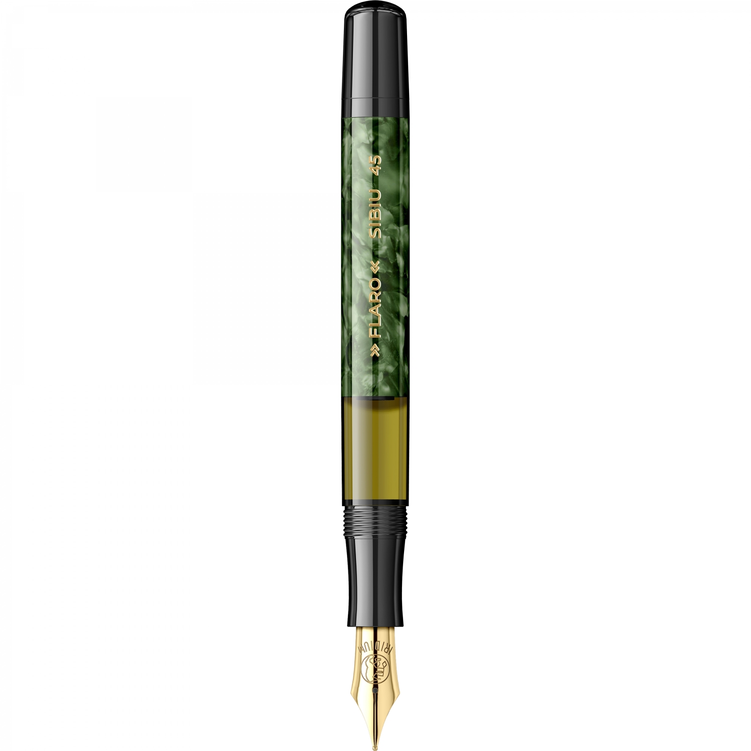 Imagine Produs Stilou Flaro 45 Mosaic Green - Ring Cap - Gold Trim - Steel Nib GP Bock Ursus