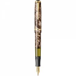Stilou Flaro 46 Mosaic Brown - Ring Cap - Gold Trim - Steel Nib GP Bock Ursus