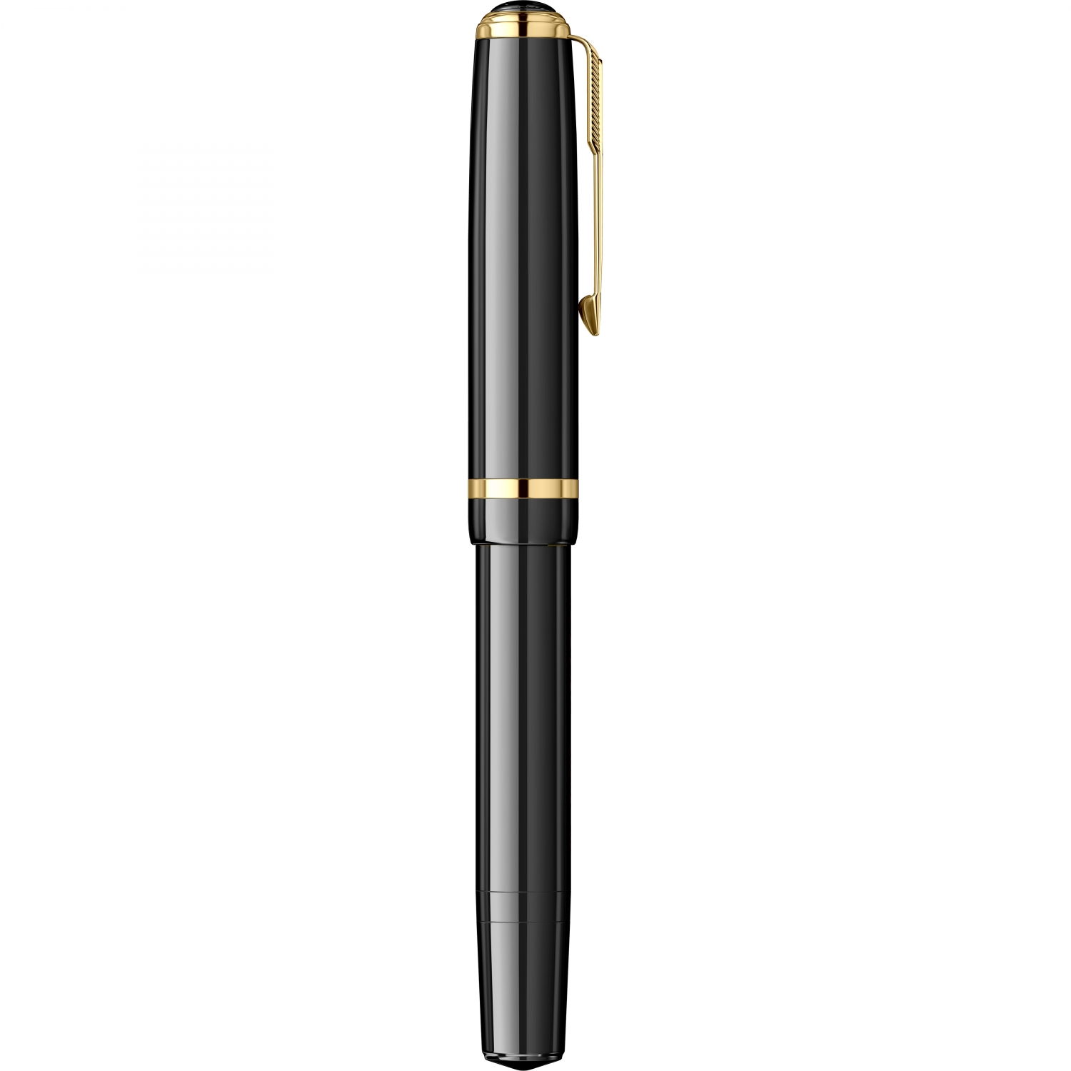 Imagine Produs Stilou Flaro 46 Black - Ring Cap - Gold Trim - Steel Nib GP Bock Ursus