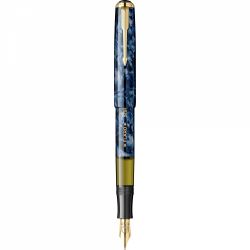 Mosaic Blue - Gold Trim - Steel Nib GP Bock Ursus