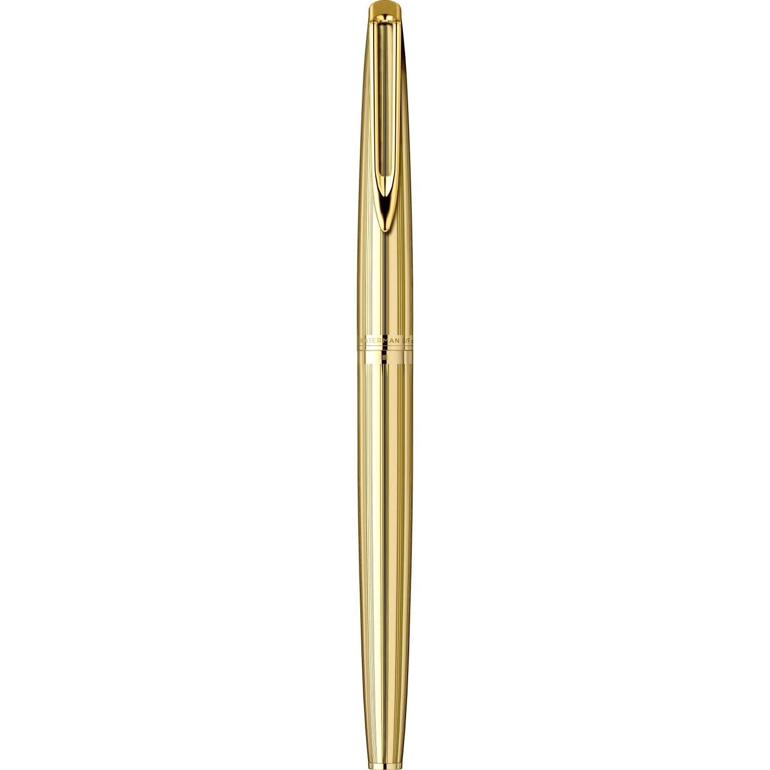 Imagine Produs Stilou Waterman CF Fine Lined Pattern Gold Plated - Gold Trim - 14k Nib