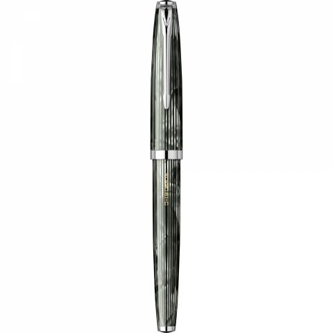 Stilou Flaro 61 C Stripe Mediu Verdigris - Chrome Trim - Steel Nib GP Bock Ursus