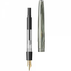 Stilou Flaro 61 C Marble Verdigris - Chrome Trim - Steel Nib GP Degussa