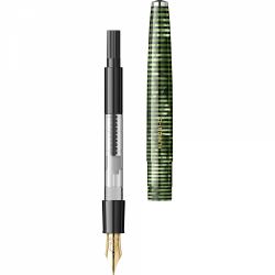 Stilou Flaro 61 C Latitude Large Green - Chrome Trim - Steel Nib GP Bock Ursus