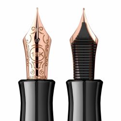 Stilou Aurora Dante Inferno Black - Pink Gold Trim - 18K Nib