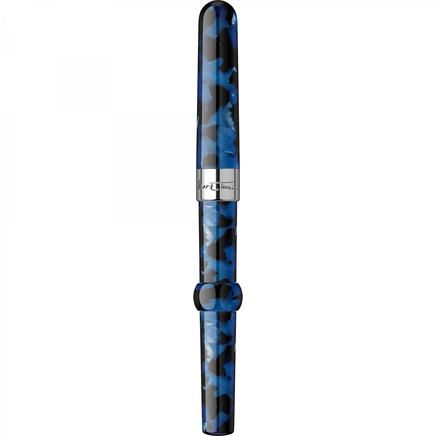 Imagine Produs Stilou Conklin Mark Twain Crescent Filler Vintage Blue - Gold Trim - Steel Nib Jowo