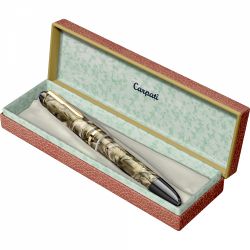 Stilou CMC Carpati Marble Gold Brown - Gold Trim - Steel Nib GP Degussa