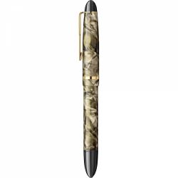 Stilou CMC Carpati Marble Gold Brown - Gold Trim - Steel Nib GP Degussa