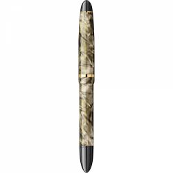 Stilou CMC Carpati Marble Gold Brown - Gold Trim - Steel Nib GP Degussa