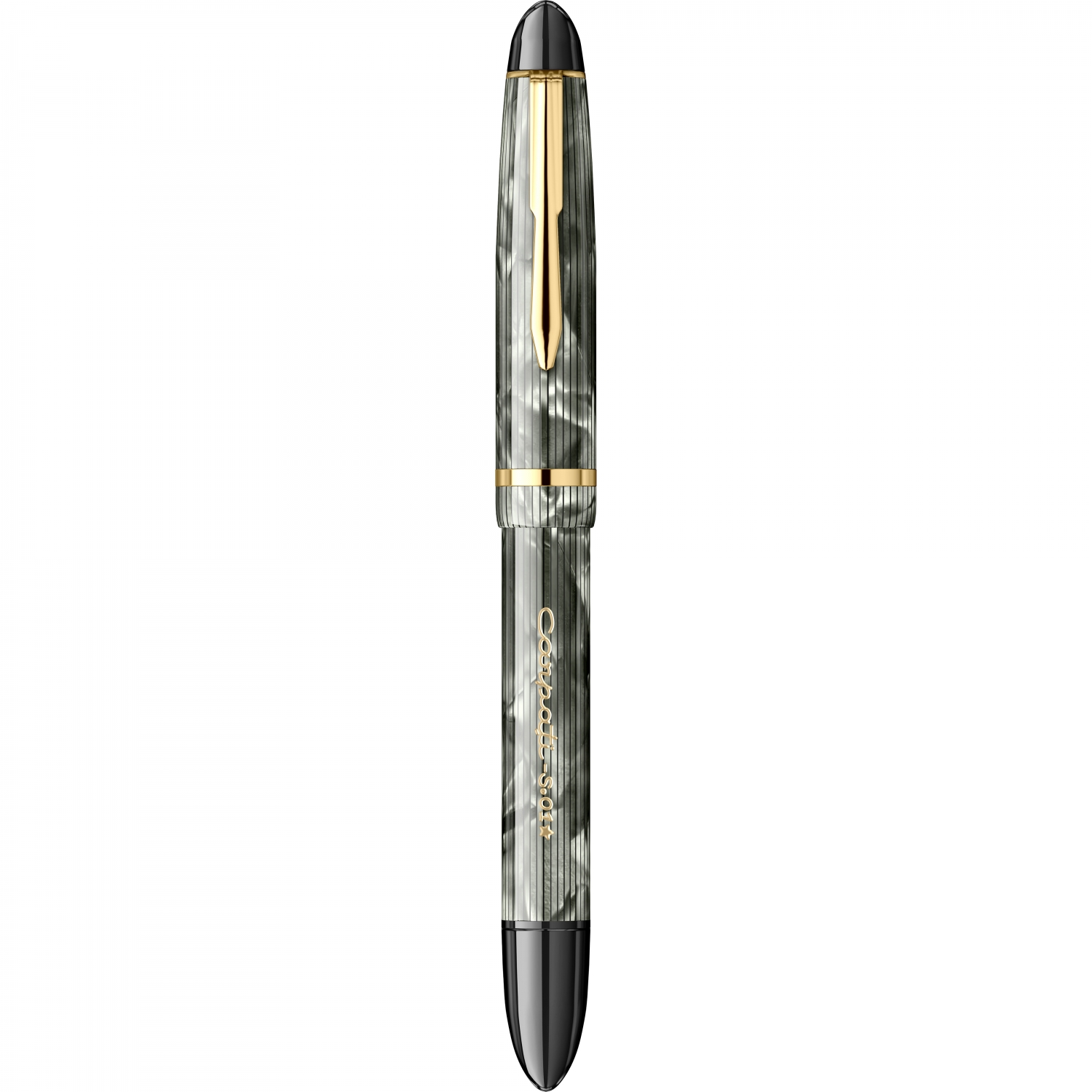 Imagine Produs Stilou CMC Carpati Stripe Fine Verdigris - Gold Trim - Steel Nib GP Degussa