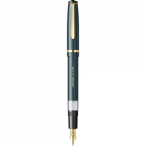 Stilou CMC Somes Chevron Black - Gold Trim - Steel Nib GP Bock Cap de Bour