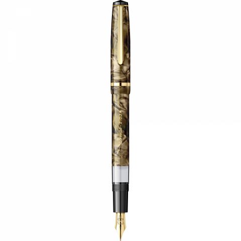 Stilou CMC Somes Marble Gold Brown - Gold Trim - Steel Nib GP Bock Cap de Bour