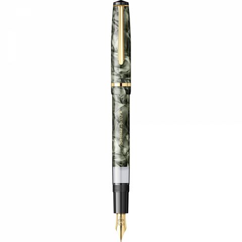Stilou CMC Somes Marble Verdigris - Gold Trim - Steel Nib GP Bock Cap de Bour