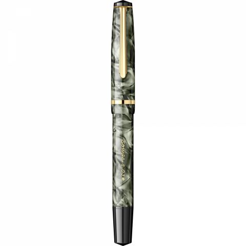 Stilou CMC Somes Marble Verdigris - Gold Trim - Steel Nib GP Bock Cap de Bour