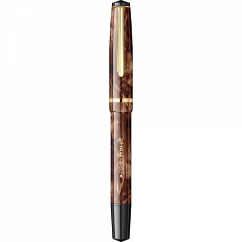 Stilou CMC Somes Stripe Fine Brown - Gold Trim - Steel Nib GP Bock Cap de Bour