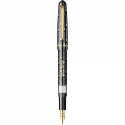 Geometric Black - Gold Trim - Steel Nib GP Bock Cap de Bour
