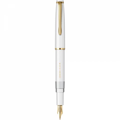 Stilou CMC Dacia White - Gold Trim - Steel Nib GP CMC Iridium Tipped RSR