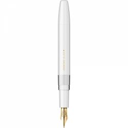 Stilou CMC Dacia White - Gold Trim - Steel Nib GP CMC Iridium Tipped RSR