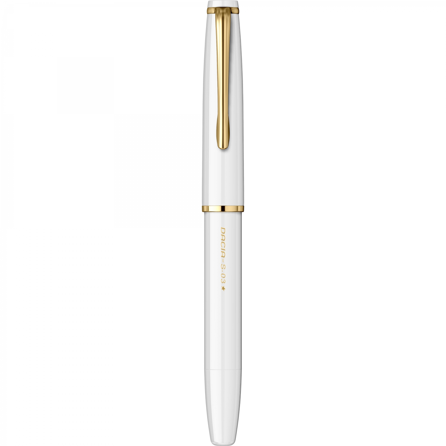 Imagine Produs Stilou CMC Dacia White - Gold Trim - Steel Nib GP CMC