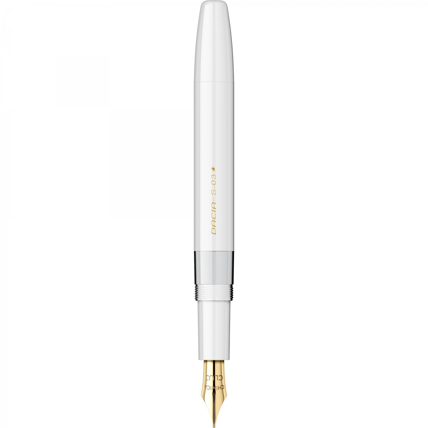 Imagine Produs Stilou CMC Dacia White - Gold Trim - Steel Nib GP CMC