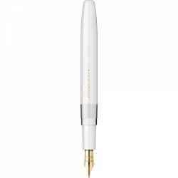 Stilou CMC Dacia White - Gold Trim - Steel Nib GP CMC