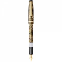 Marble Gold Brown - Gold Trim - Steel Nib GP Bock