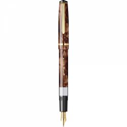 Stilou CMC Somes Stripe Fine Brown - Gold Trim - Steel Nib GP Bock