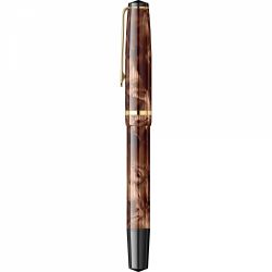 Stilou CMC Somes Stripe Fine Brown - Gold Trim - Steel Nib GP Bock