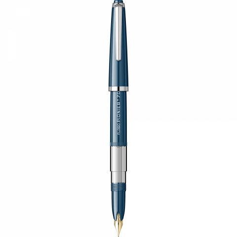 Stilou Flaro Pionier 70 Blue Navy - Chrome Trim - Steel Nib GP Flaro 41 F