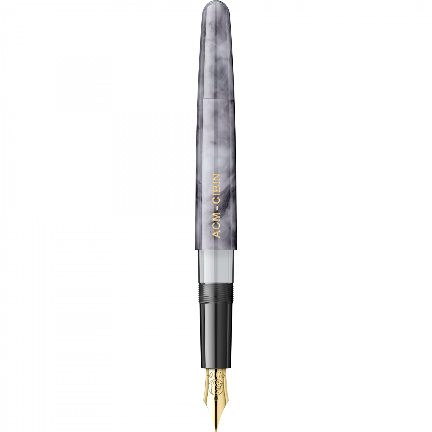 Imagine Produs Stilou ACM Cibin Marble Gray - Gold Trim - Steel Nib GP Boch Ursus