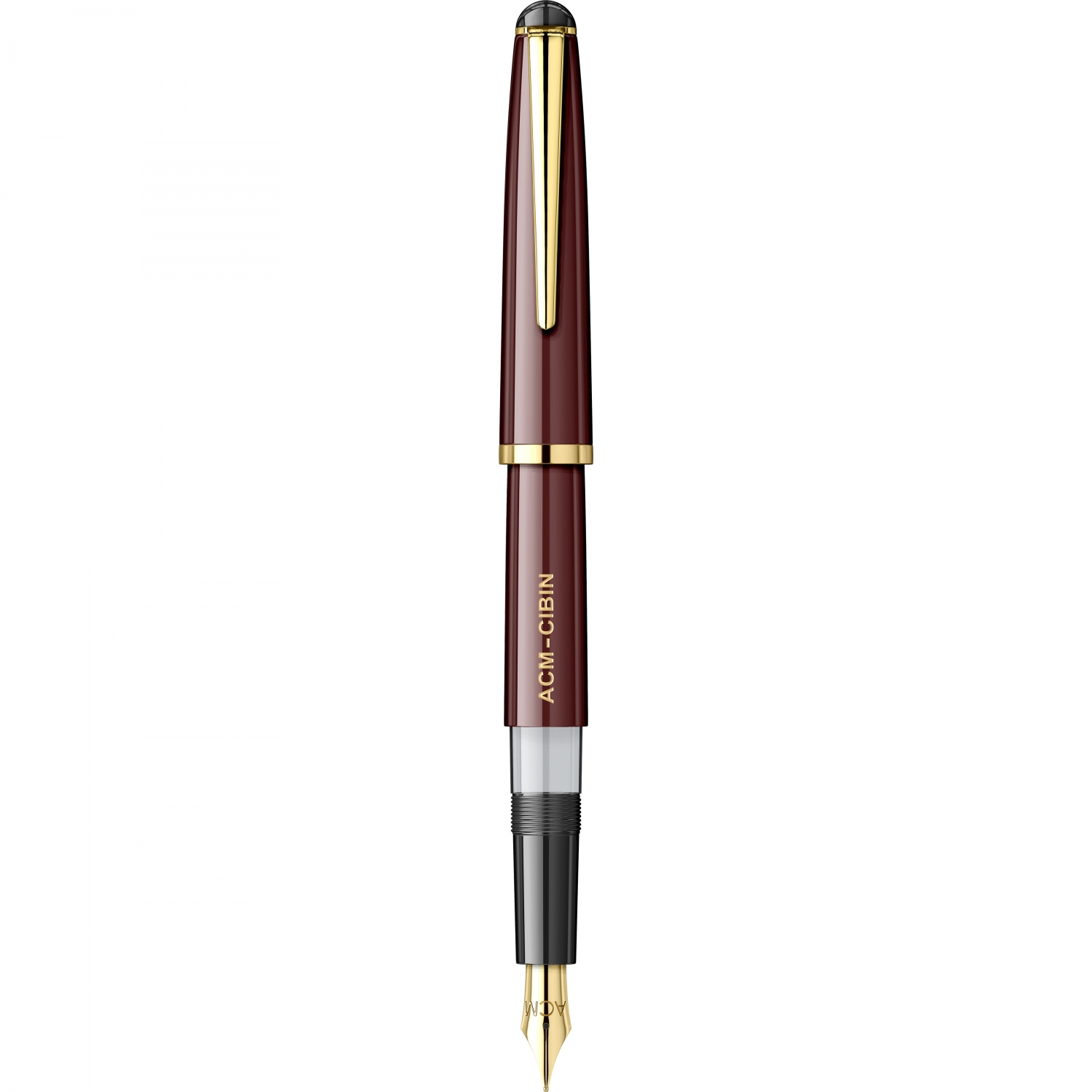 Imagine Produs Stilou ACM Cibin Burgundy - Gold Trim - Steel Nib GP ACM