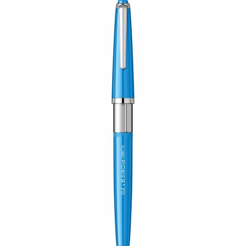 Stilou Flaro Pionier 70 Blue Cyan - Chrome Trim - Steel Nib GP Flaro 41 F