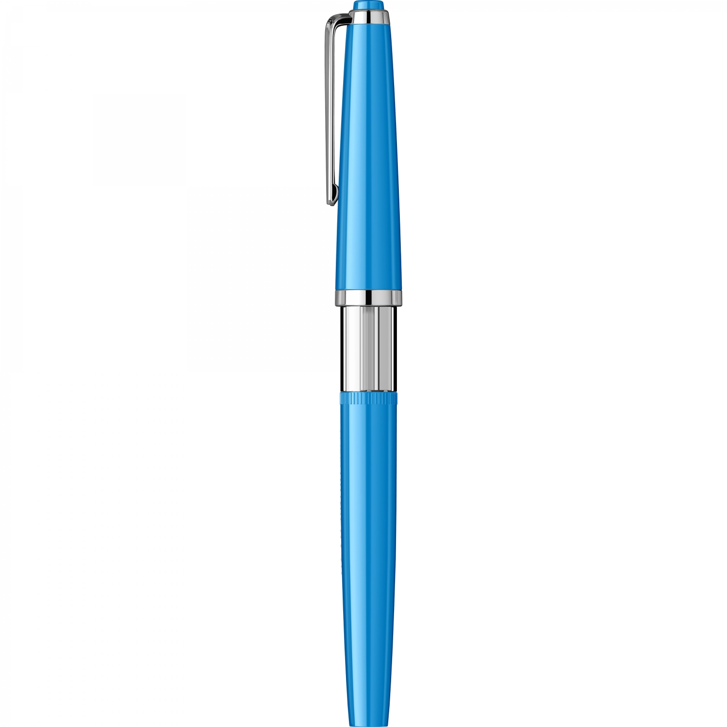 Imagine Produs Stilou Flaro Pionier 70 Blue Cyan - Chrome Trim - Steel Nib GP Flaro 41 F