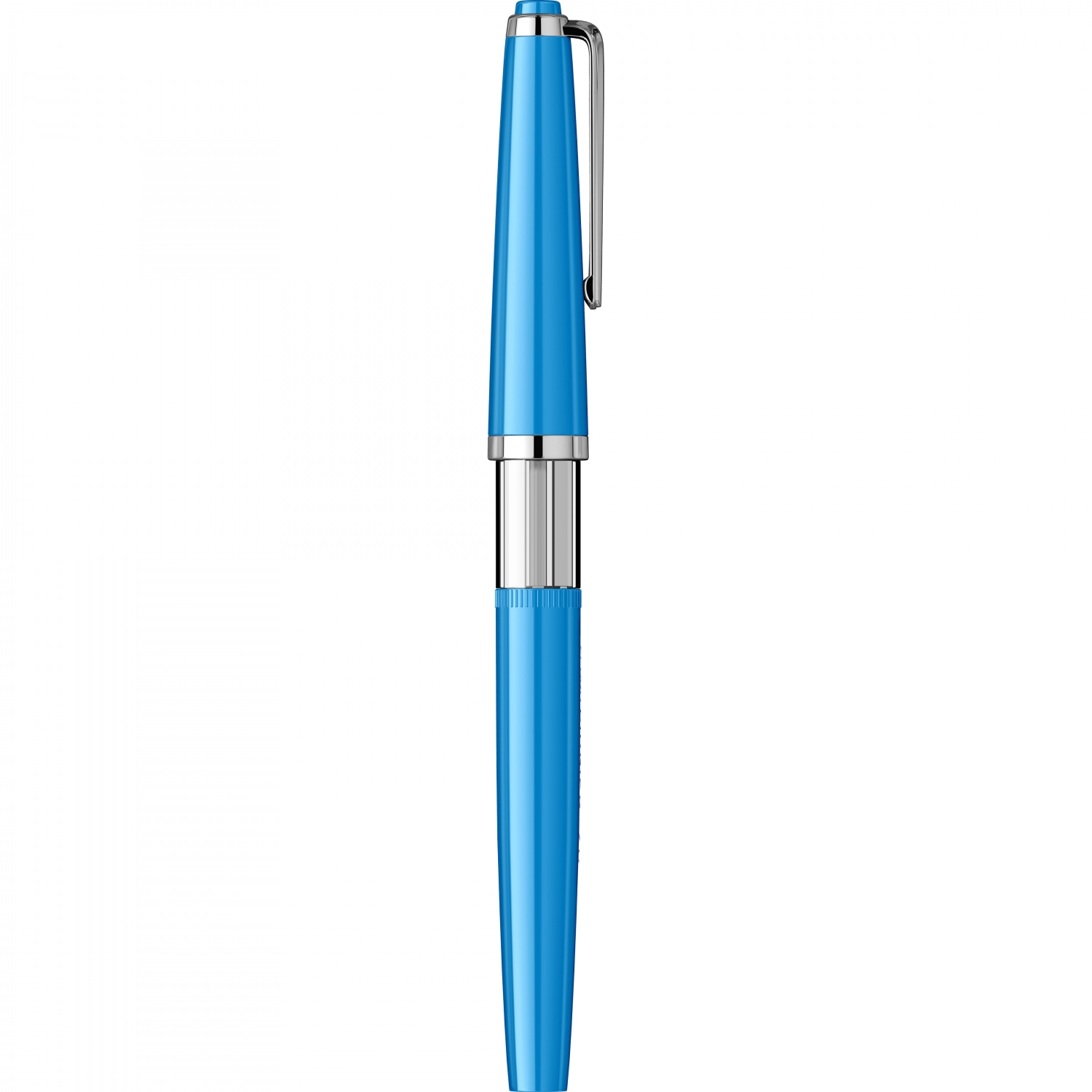 Imagine Produs Stilou Flaro Pionier 70 Blue Cyan - Chrome Trim - Steel Nib GP Flaro 41 F