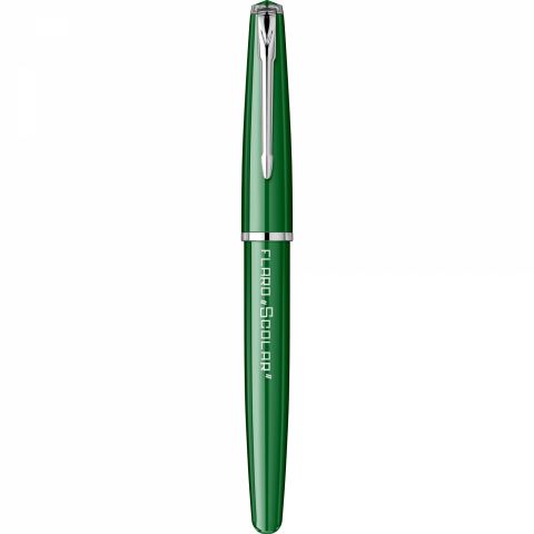 Stilou Flaro Scolar Green - Black Grip - Chrome Trim - Steel Nib GP Bock Ursus