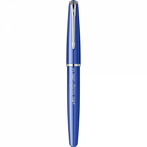 Stilou Flaro Scolar Blue - Black Grip - Chrome Trim - Steel Nib GP Bock Ursus