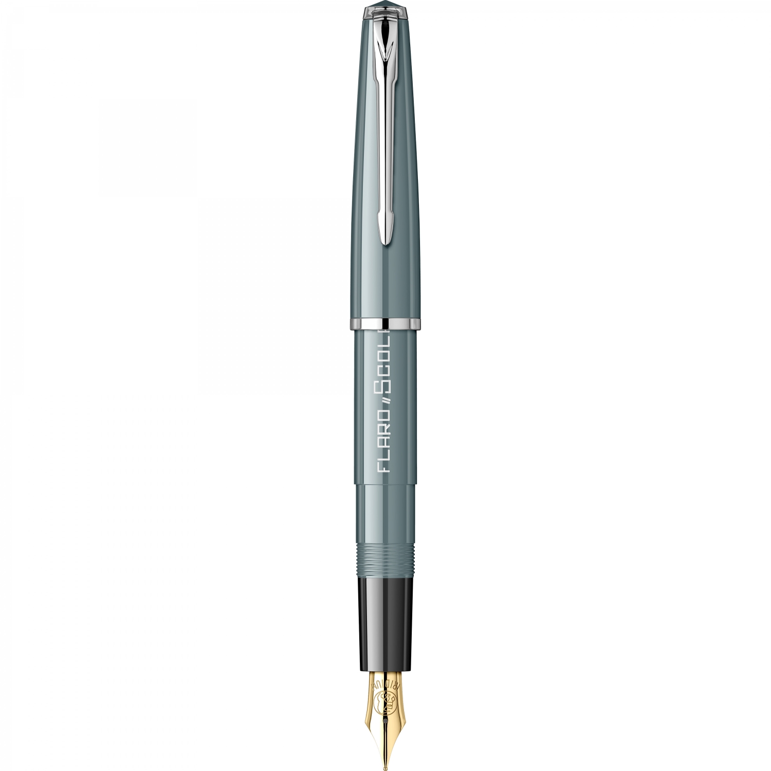 Imagine Produs Stilou Flaro Scolar Gray - Black Grip - Chrome Trim - Steel Nib GP Bock Ursus