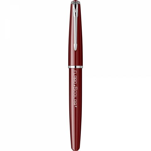 Stilou Flaro Scolar Burgungy - Black Grip - Chrome Trim - Steel Nib GP Bock Ursus