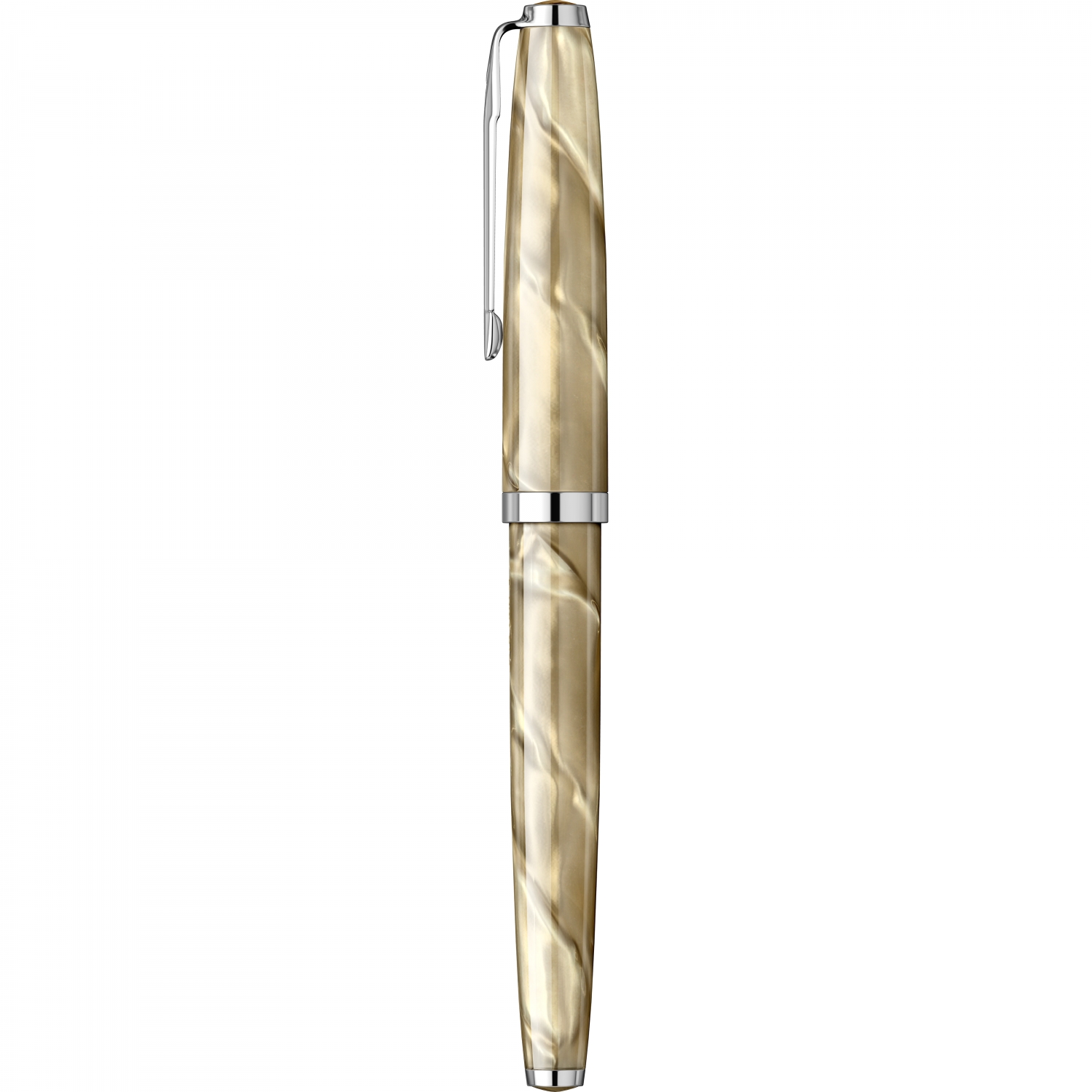 Imagine Produs Stilou Flaro 61 C Marble Beige - Chrome Trim - Steel Nib GP Bock Ursus